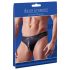 Svenjoyment - Tanga homme brillant avec strass et fermeture éclair (noir) - XL