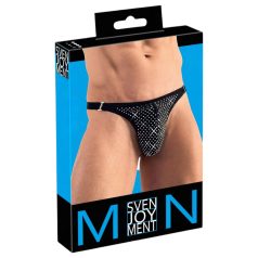Svenjoyment - String homme strassé (noir) Svenjoyment - String homme strassé (noir)