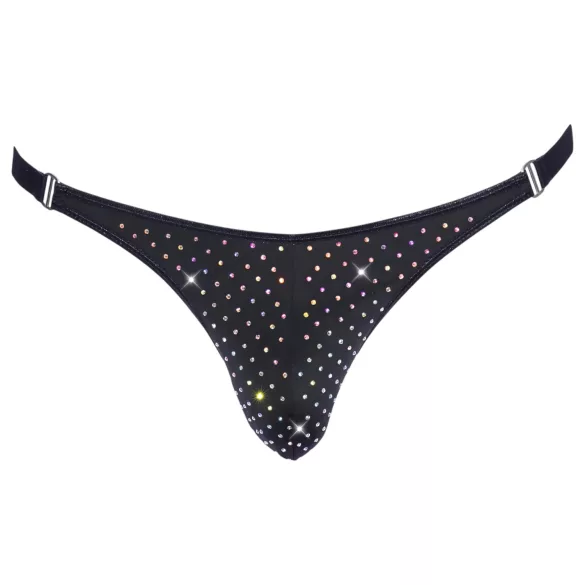 Svenjoyment - string homme - orné de strass - noir