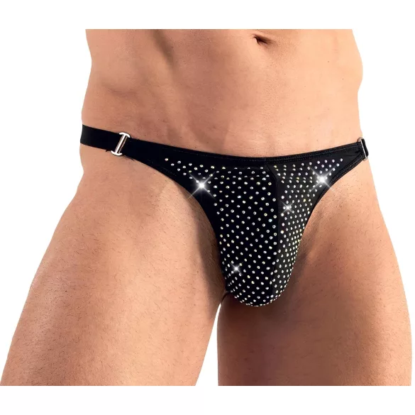 Svenjoyment - string homme - orné de strass - noir - L