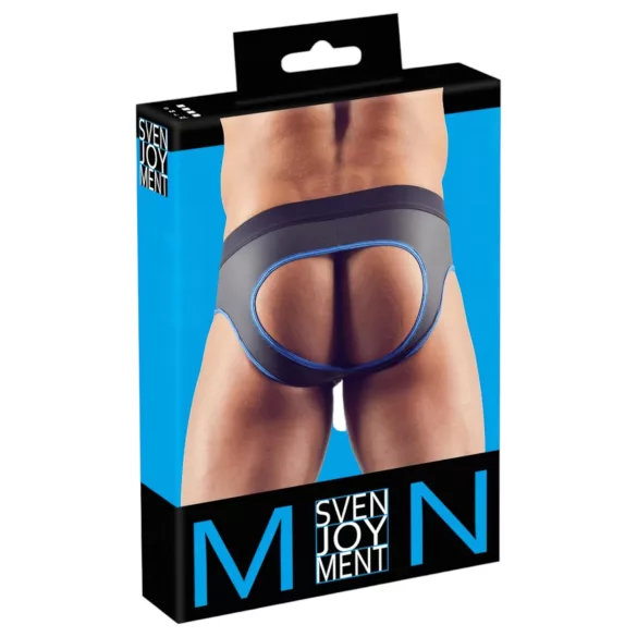 Svenjoyment - jockstrap ouvert - noir et bleu - XL