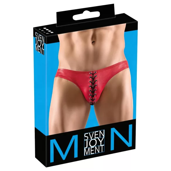 Svenjoyment - slip homme à lacets - noir et rouge