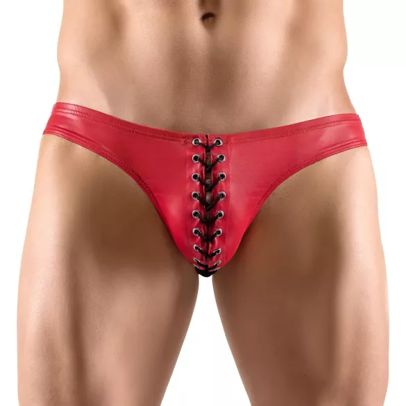 Svenjoyment - slip homme à lacets - noir et rouge
