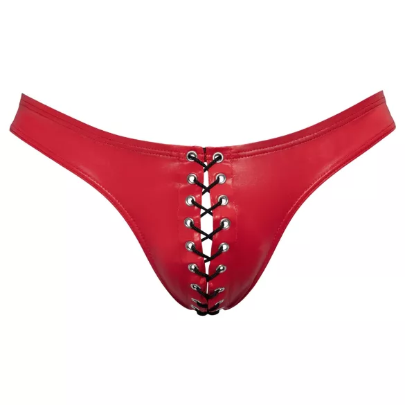 Svenjoyment - slip homme à lacets - noir et rouge