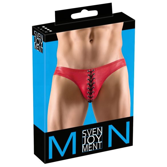 Svenjoyment - Boxer homme noir à lacets (rouge) - L