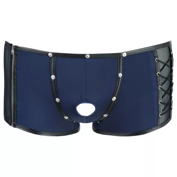 NEK - boxer homme résille noire à laçage - bleu