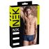 NEK - Boxer bleu avec lacets noirs et inserts résille - M