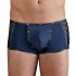 NEK - Boxer bleu avec lacets noirs et inserts résille - M