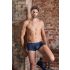 NEK - Boxer bleu avec lacets noirs et inserts résille - M