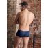 NEK - Boxer bleu avec lacets noirs et inserts résille - M