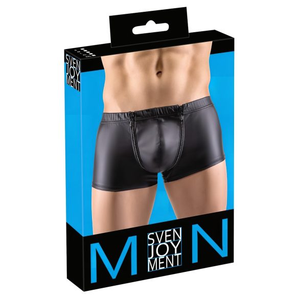 Svenjoyment - boxer mat à strass avec fermeture éclair (noir)