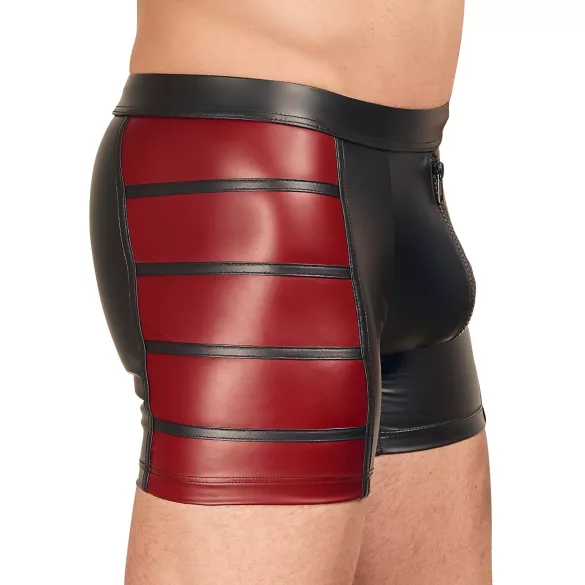 NEK - boxer zippé homme - bandes rouges latérales - noir