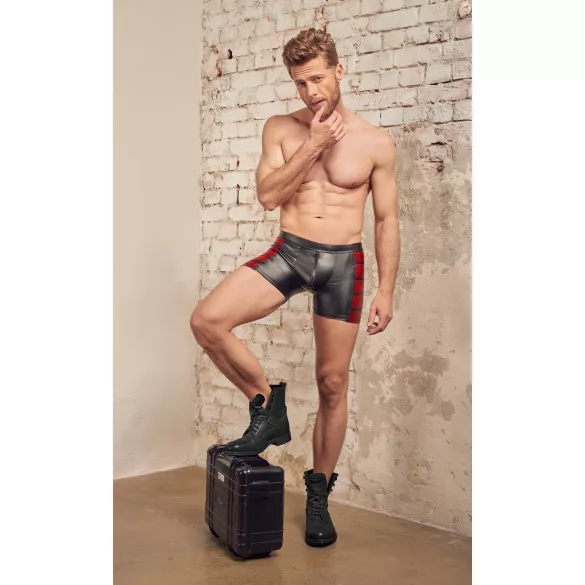 NEK - boxer zippé homme - bandes rouges latérales - noir