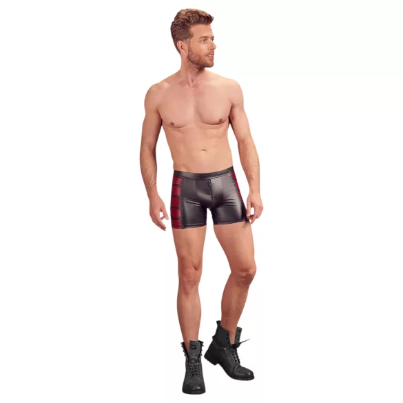 NEK - boxer zippé homme - bandes rouges latérales - noir