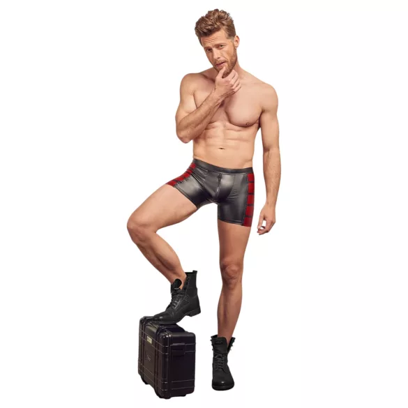 NEK - boxer zippé homme - bandes rouges latérales - noir - L