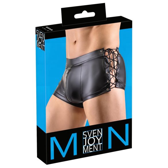 Svenjoyment - boxer mat noir avec laçage latéral - L