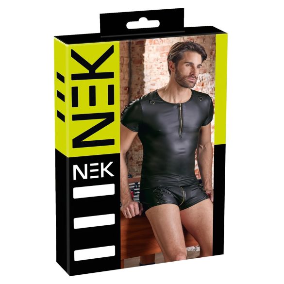 NEK - T-shirt homme à manches courtes effet mat (noir) - M