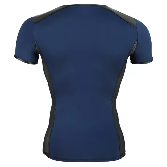 NEK - haut homme résille lacets noirs - bleu