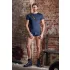 NEK - haut homme résille lacets noirs - bleu - L