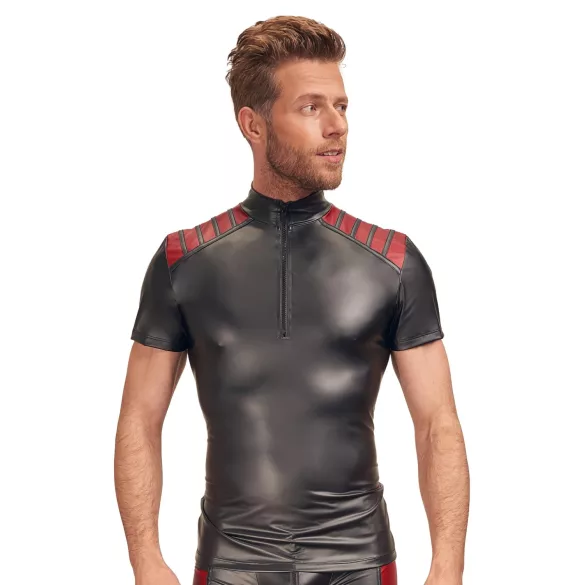 NEK - haut homme zippé - insert rouge - noir