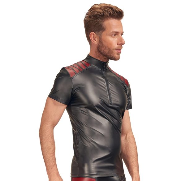 NEK - Veste zippée pour homme avec accents rouges (noire)