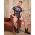 NEK - haut homme zippé - insert rouge - noir