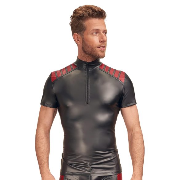 NEK - Veste zippée pour homme avec accents rouges (noire) - M
