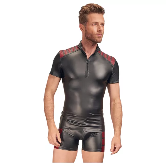 NEK - haut homme zippé - insert rouge - noir - M