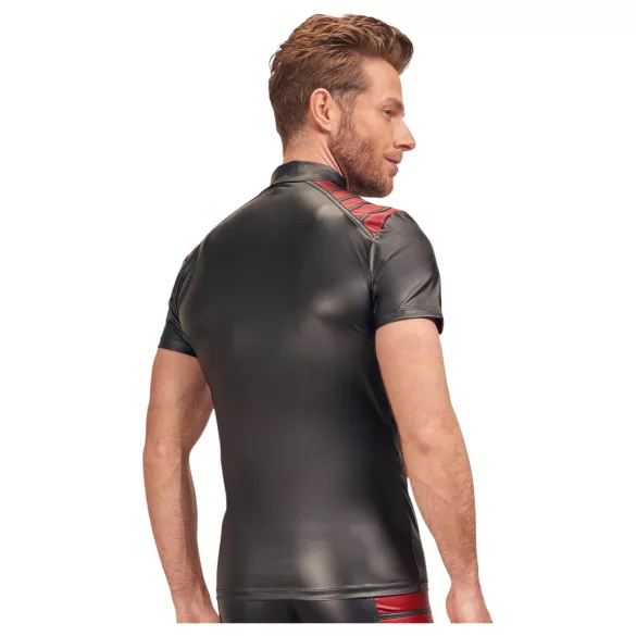 NEK - haut homme zippé - insert rouge - noir - M