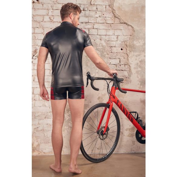 NEK - Veste zippée pour homme avec accents rouges (noire) - M