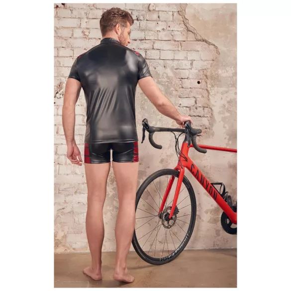NEK - haut homme zippé - insert rouge - noir - M