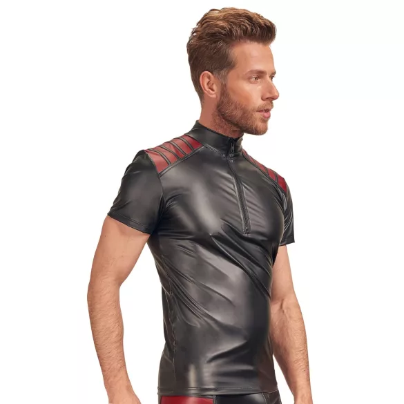 NEK - haut homme zippé - insert rouge - noir - XL