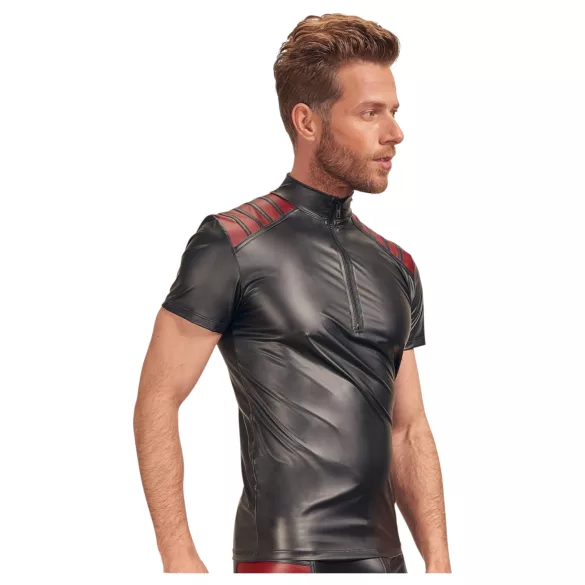 NEK - haut homme zippé - insert rouge - noir - XL
