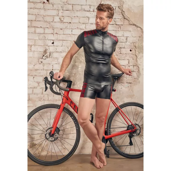 NEK - haut homme zippé - insert rouge - noir - XL