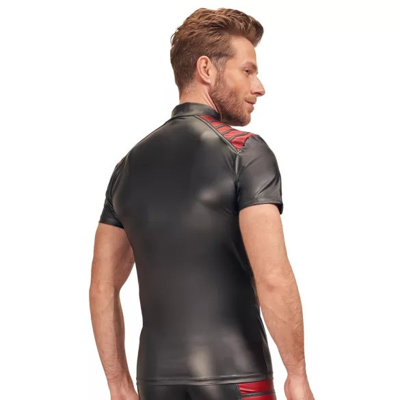 NEK - haut homme zippé - insert rouge - noir - XL