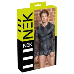 NEK - haut homme à capuche effet peau de serpent (noir)