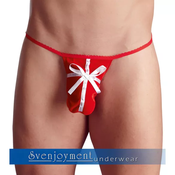String tanga rouge de Noël pour homme (taille S-L)