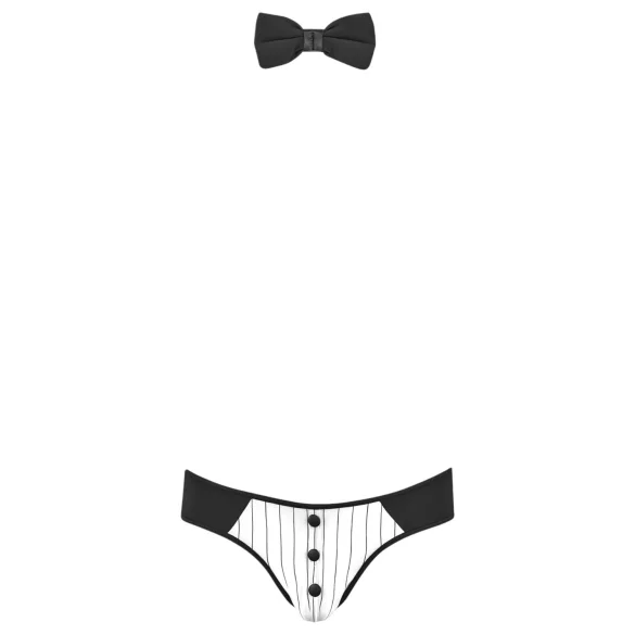 Svenjoyment - string homme serveur - ensemble costume - noir blanc - L
