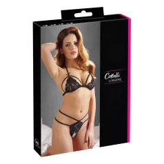 Cottelli - Ensemble lingerie ouvert - dentelle noire - M