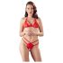 Ensemble soutien-gorge ouvert en dentelle rouge