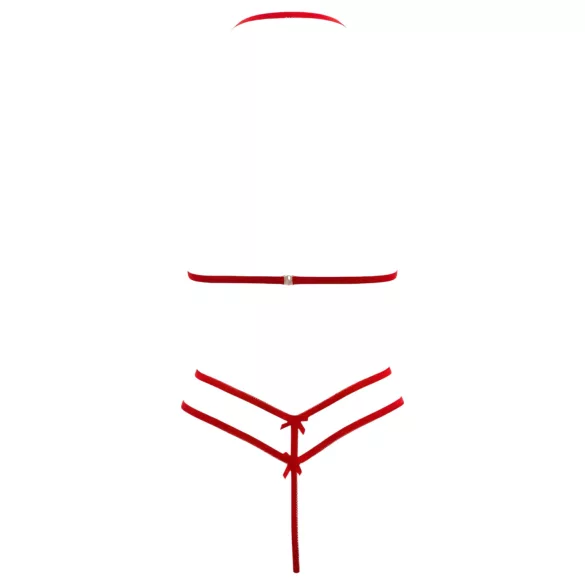 Cottelli - ensemble soutien-gorge ouvert en dentelle - rouge - XL