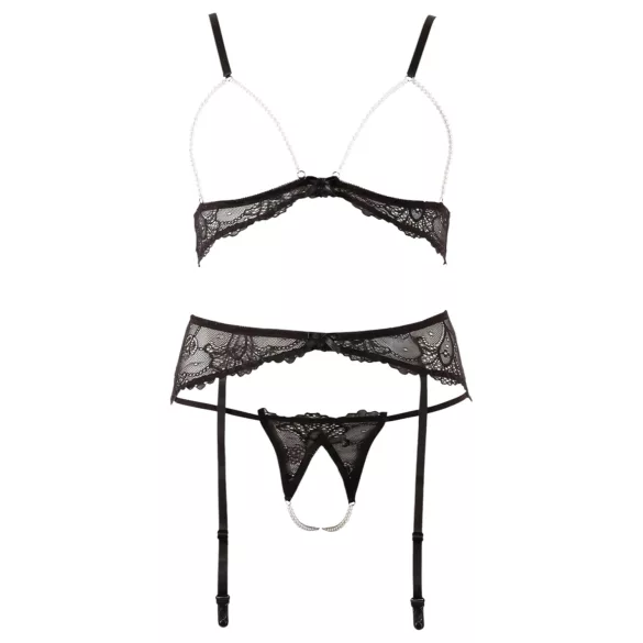 Abierta Fina - ensemble lingerie perles et dentelle - XL
