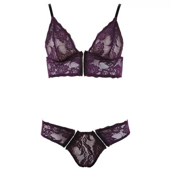 Cottelli - Ensemble soutien-gorge dentelle fleurs - violet