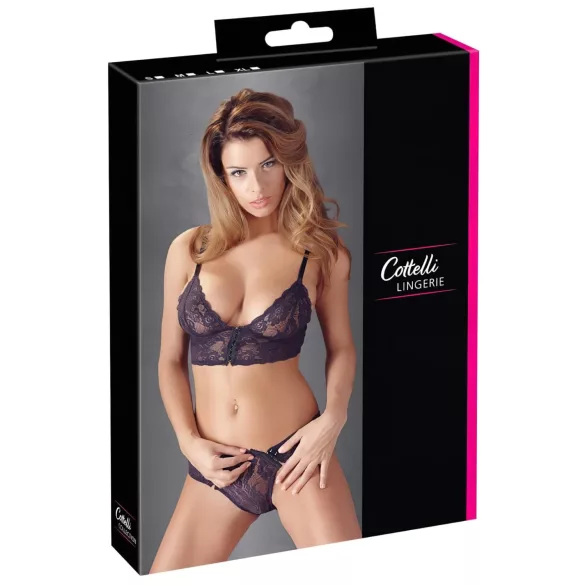 Cottelli - Ensemble soutien-gorge dentelle fleurs - violet - M