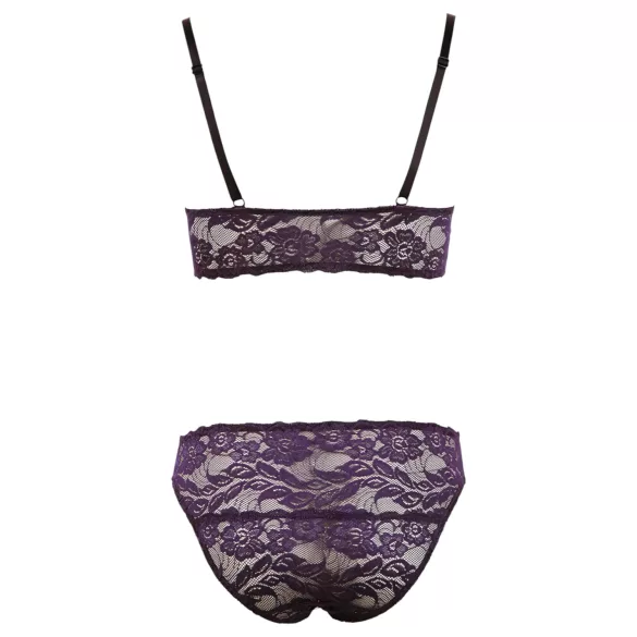 Cottelli - Ensemble soutien-gorge dentelle fleurs - violet - M