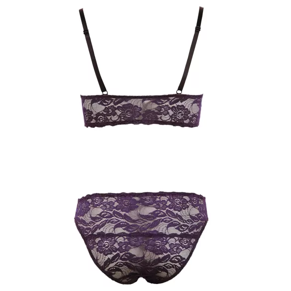 Cottelli - Ensemble soutien-gorge dentelle fleurs - violet - XL