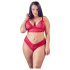 Cottelli Grande Taille - ensemble soutien en dentelle douce (rouge)