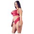 Cottelli Grande Taille - ensemble soutien en dentelle douce (rouge) - 2XL
