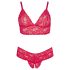 Cottelli Grande Taille - ensemble soutien en dentelle douce (rouge) - 2XL