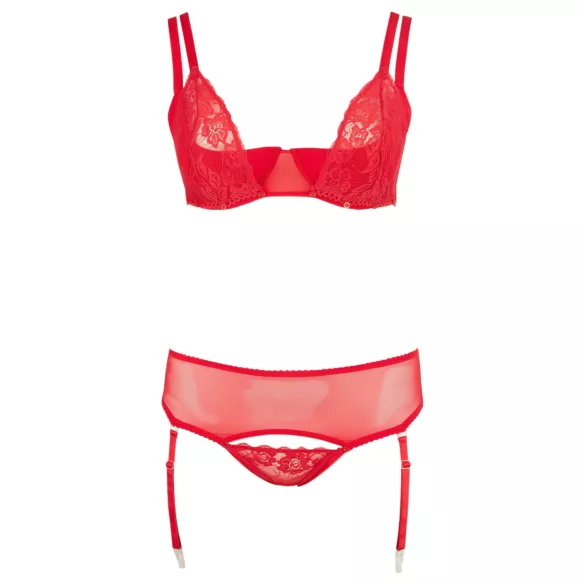 Cottelli Grande Taille - duo de lingerie modulable (rouge) - 95D/2XL